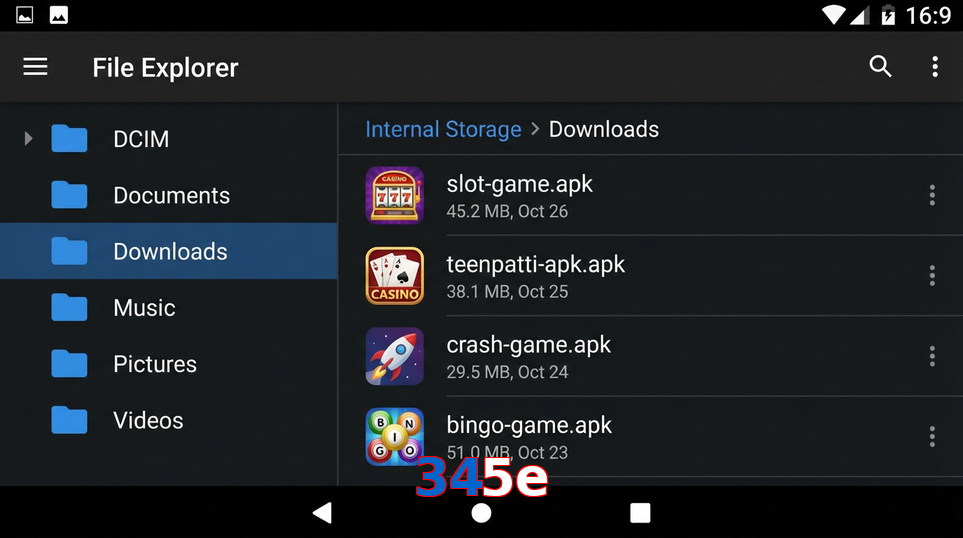 Main screen of 345E gameapk page for PK players